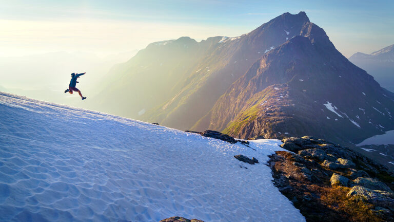 outdoor sports on a snowy mountain